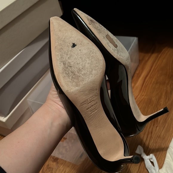 Jimmy Choo Dark Brown Patent Heels - Picture 5 of 8